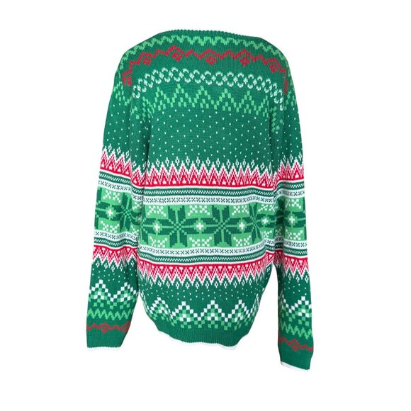 Holiday Time Christmas Moo Cow Ugly Sweater Green Red Medium M (38-40) Acrylic K - Picture 4 of 7